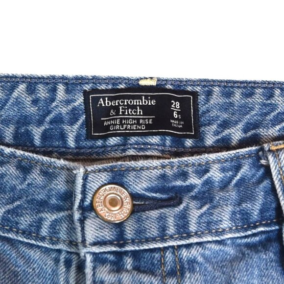 Abercrombie & Fitch Annie High Rise Girlfriend Jeans Sz 28 6s Distressed Floral - Picture 9 of 11